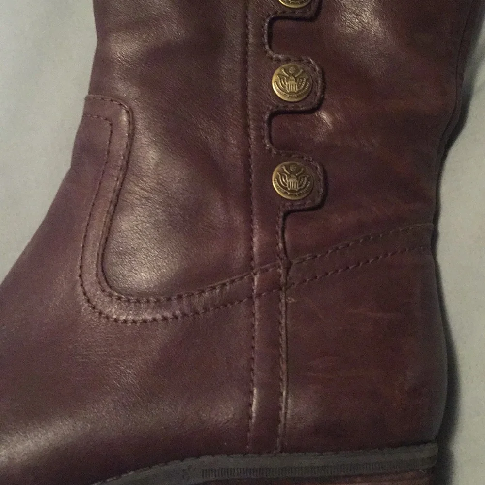 Sam Edelman Over-the-Knee Leather Boots in Dark Brown